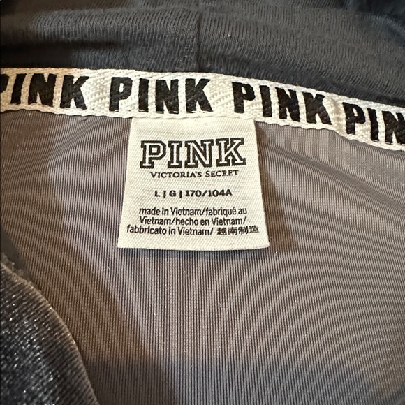 Victoria's Secret PINK Velvet Cropped Hoodie in Slate Gray - Picture 5 of 5
